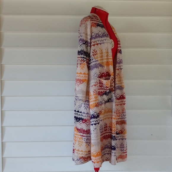 Lularoe Sarah Duster Geometric Cardigan Sz L - Picture 2 of 7